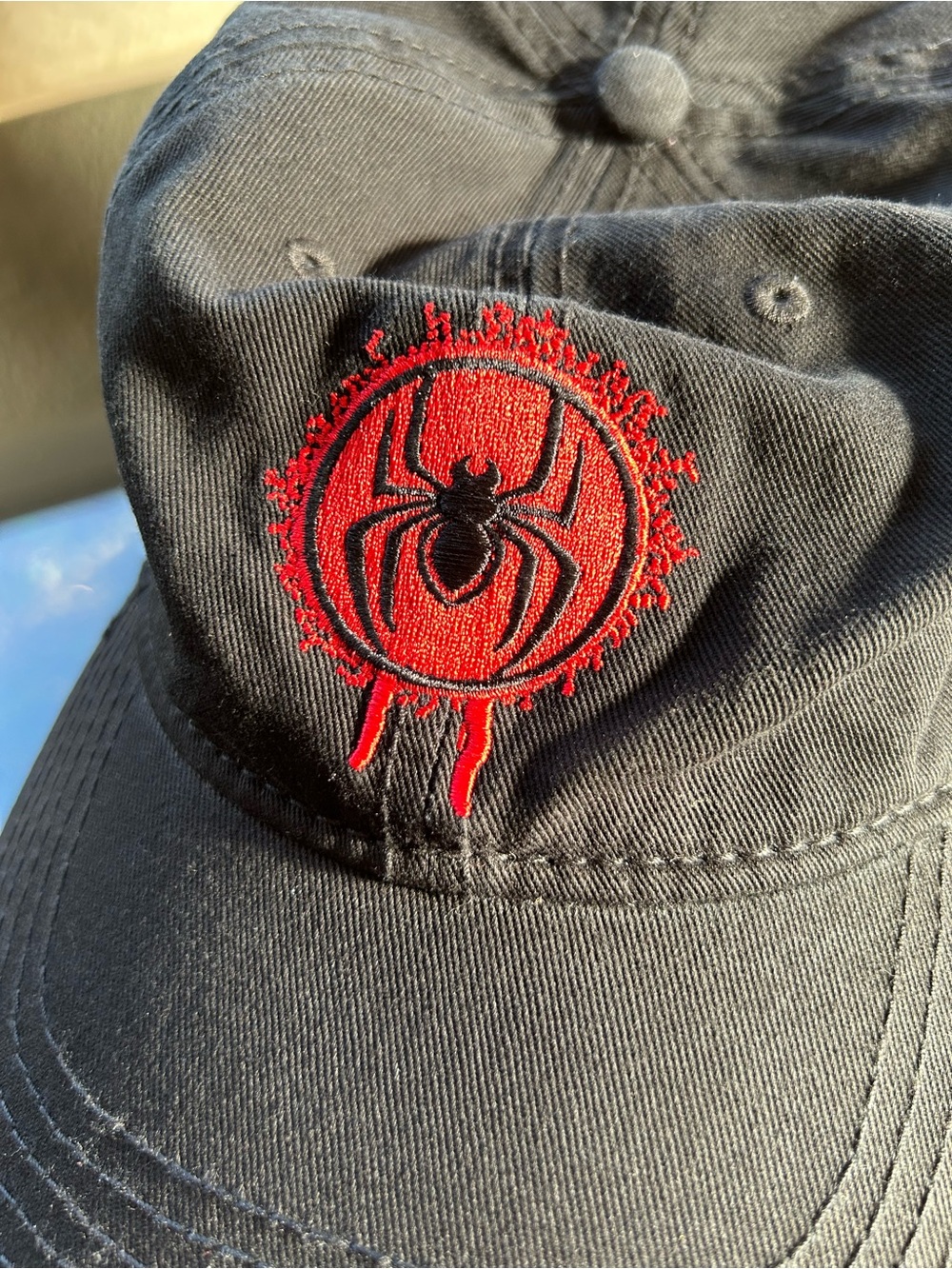 Spider-Man miles morales hat cap red and black embroidered logo marvel
